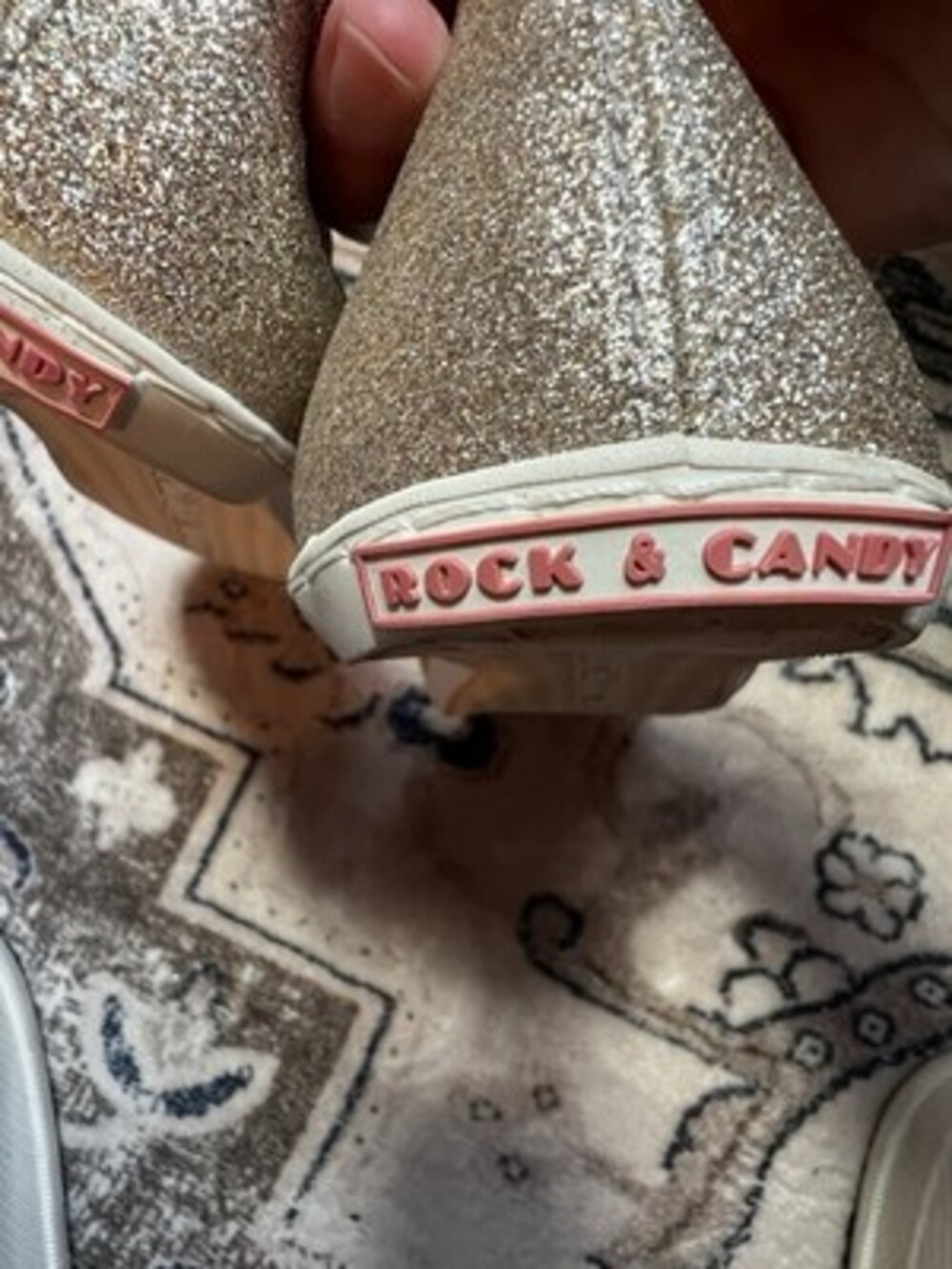 Pacsun womens rock and candy slip on glitter shoes size 10